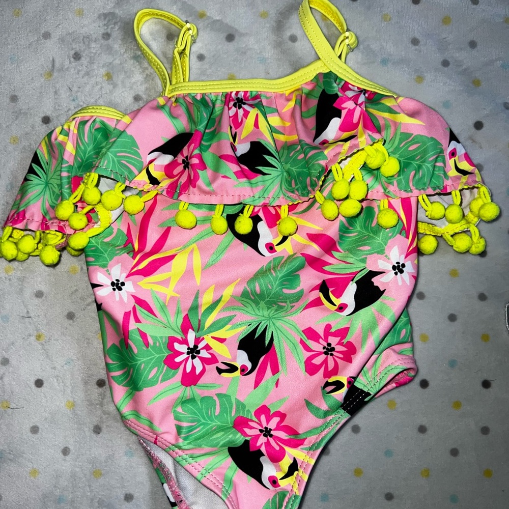 Floral one piece with tassels